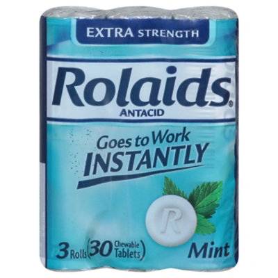 Rolaids Extra Strength Mint Antacid Chewable Tablets, Mint (1.92 oz, 30 ct)