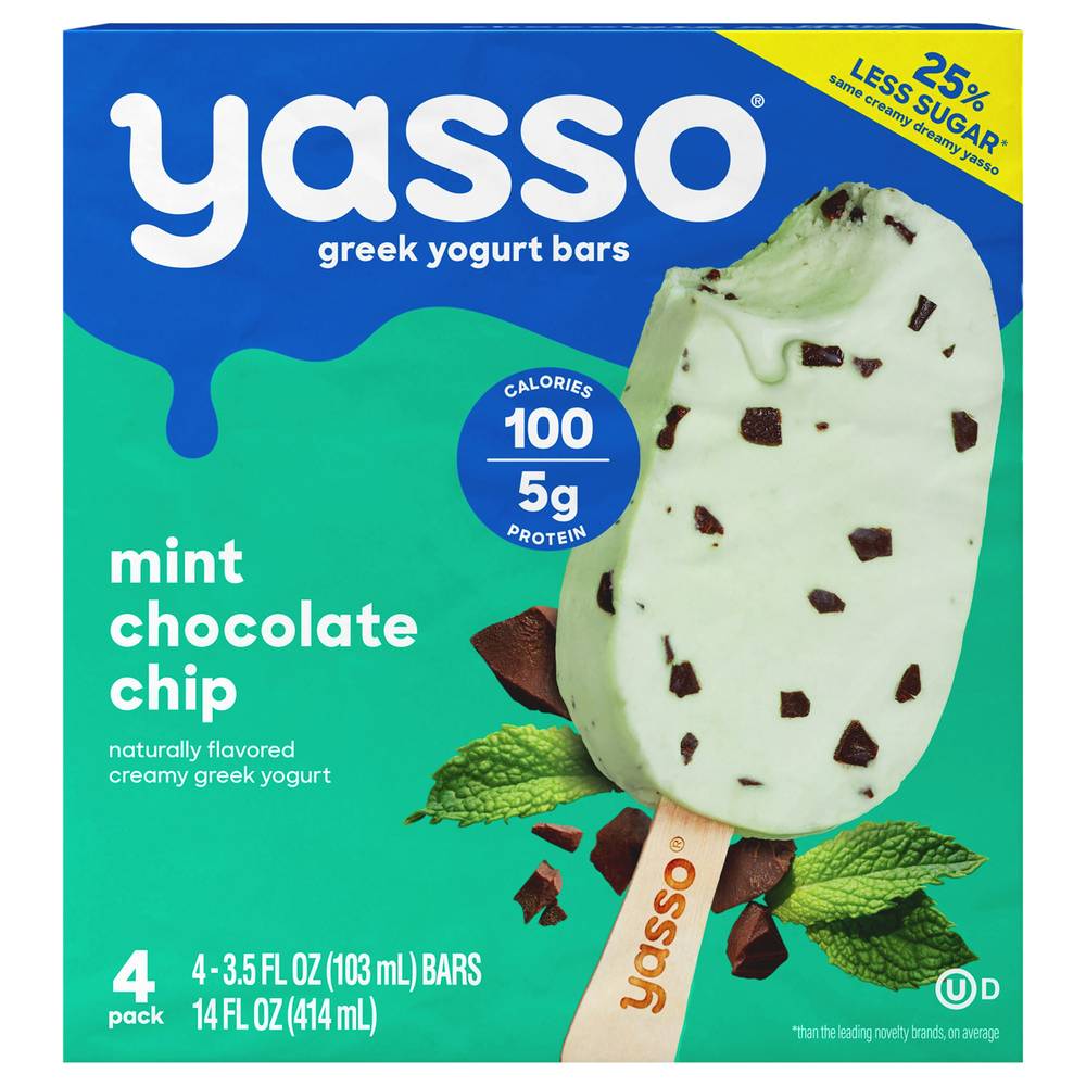 Yasso Frozen Greek Yogurt Bars(Mint Chocolate Chip) (4 ct)