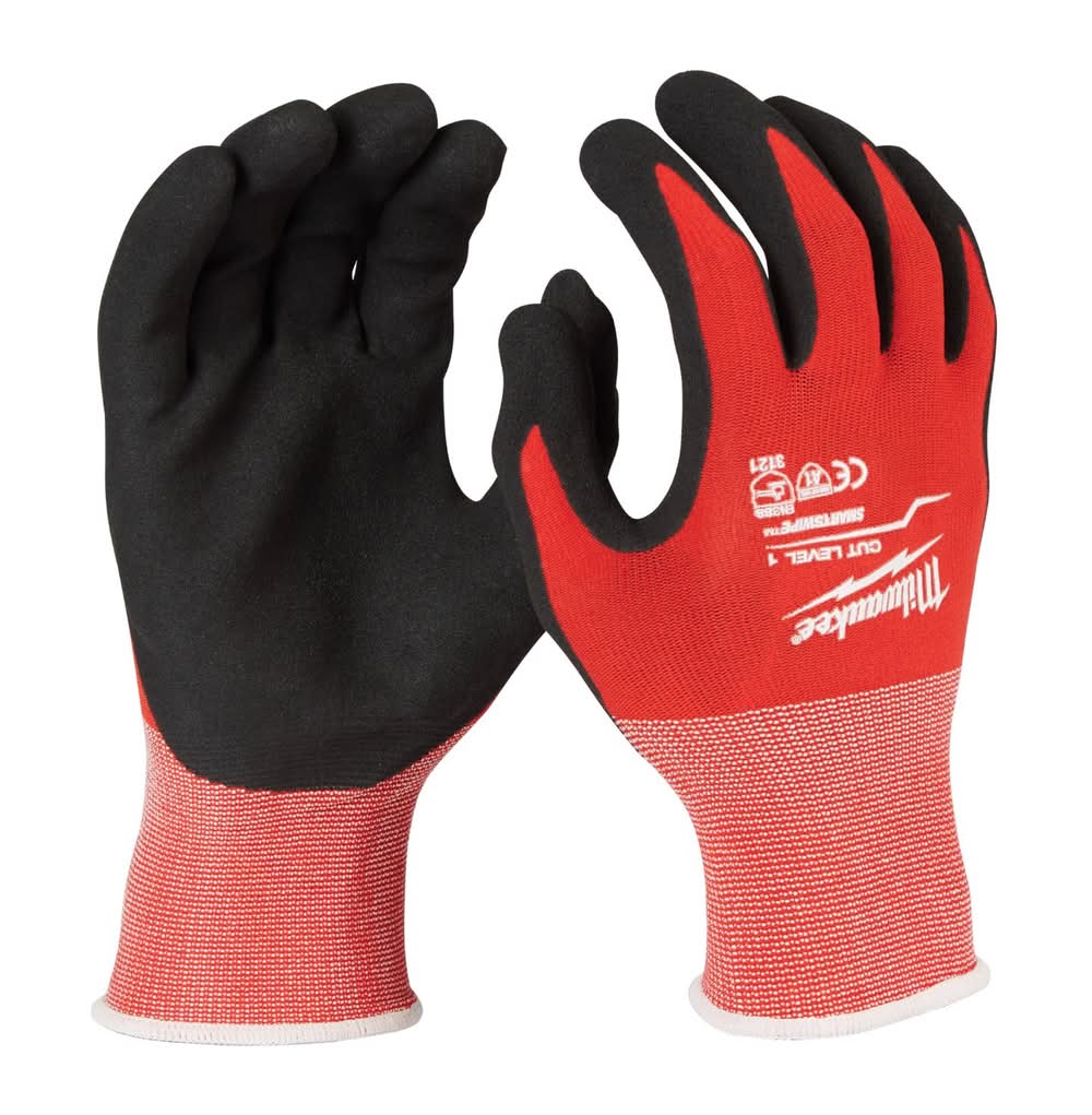 Milwaukee Cut Level 1 Cut Resistant Nitrile Dipped Gloves Red M 1 Pair