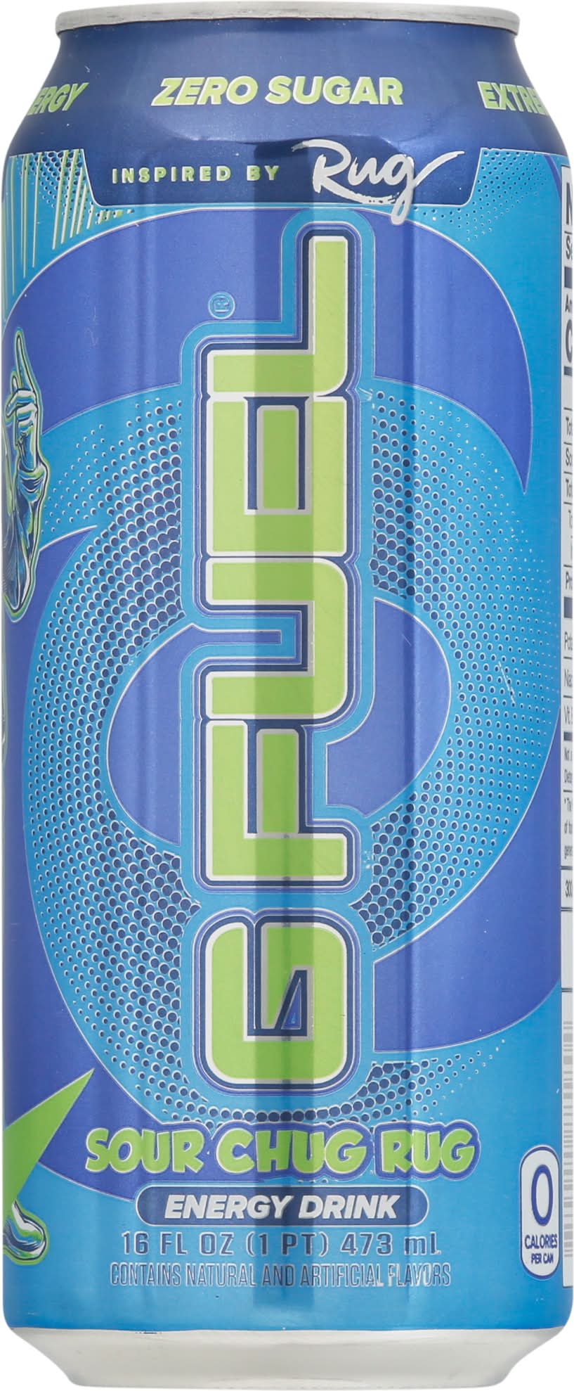 G FUEL Sour Chug Rug Energy Drink Zero Sugar (16 fl oz) | Delivery