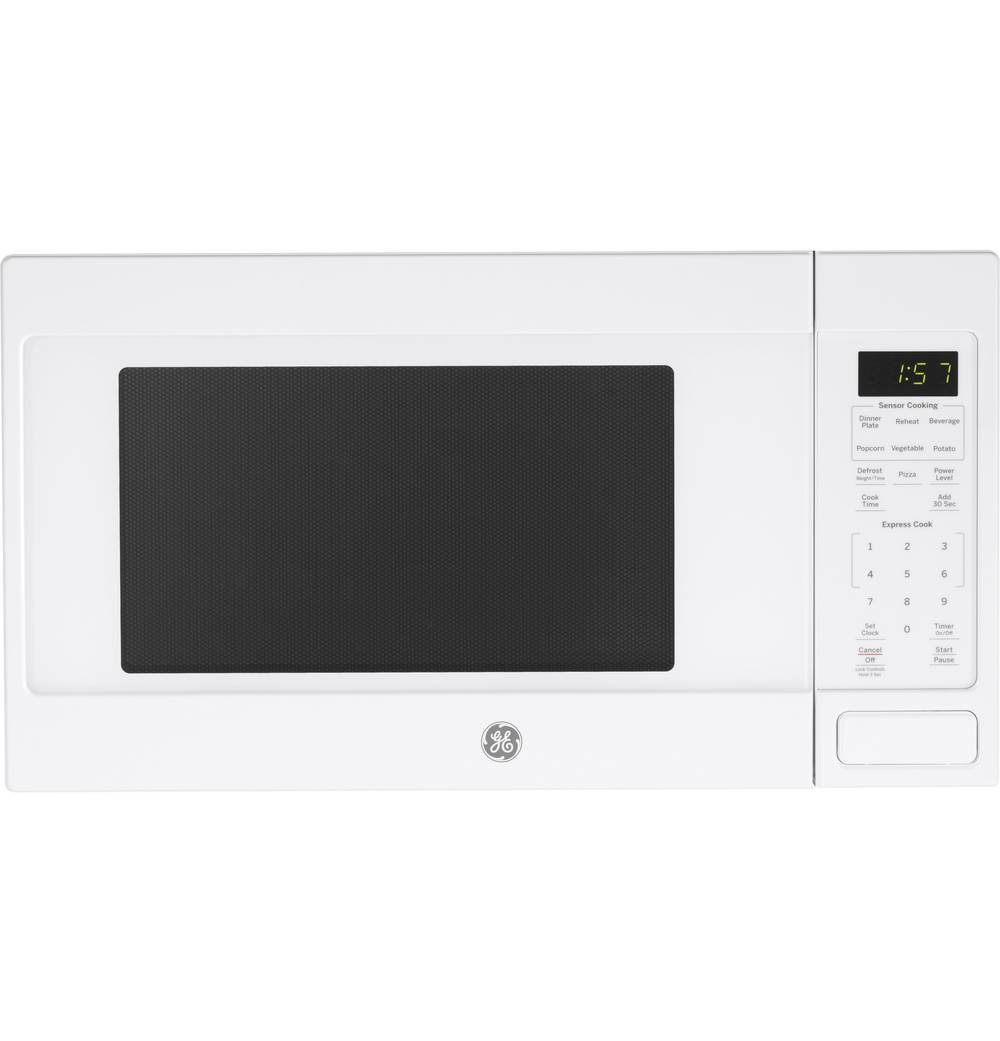 GE 1.6-cu ft Large 1150-Watt Sensor Cooking Controls Countertop Microwave (White) | JES1657DMWW