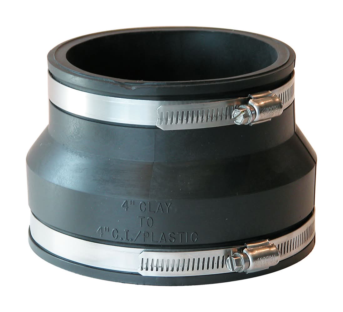 Fernco Schedule 40 4 In. Hub X 4 In. D Hub Pvc Flexible Coupling 1 Pk