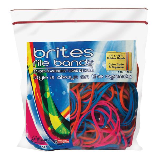 Alliance Rubber Brites File Bands Assorted (50 ct)