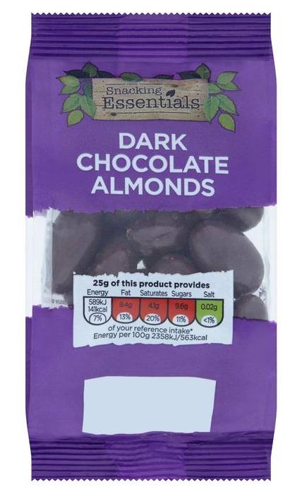 Snacking Essentials Dark Chocolate Almonds 100g (395987)