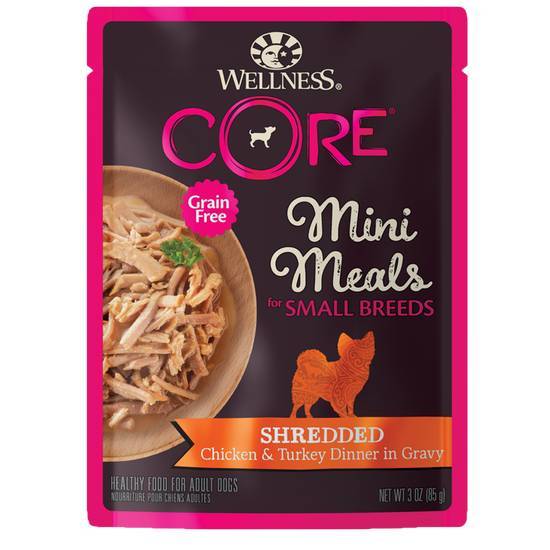 Wellness -Core-Natural-Grain-Free-Small-Breed-Mini-Meals-3Oz, Chicken Turkey (3 oz)