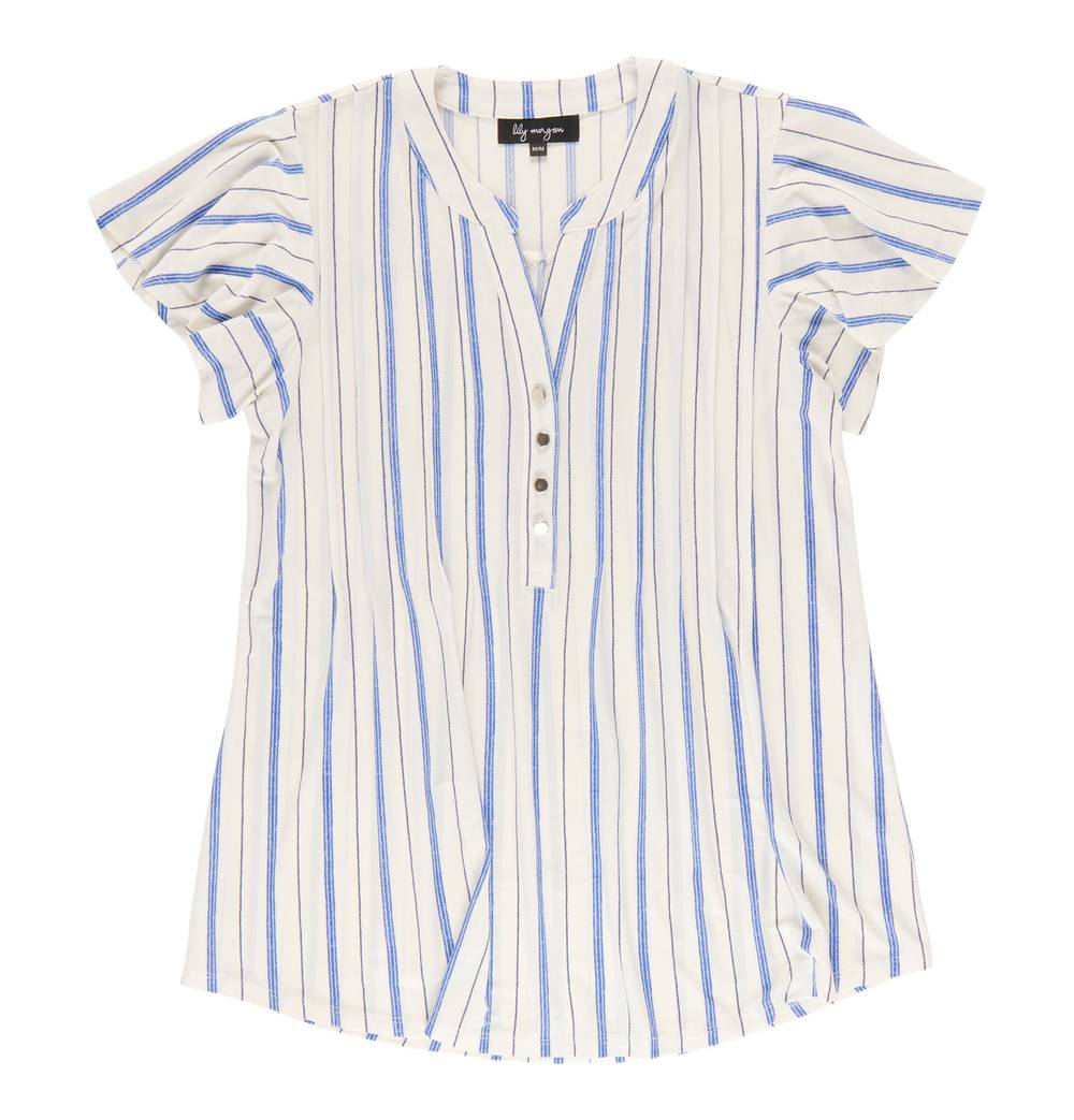 Haut nervuré lily morgan pour femmes (P, Rayure blanc) / lily morgan Women's Pintuck Top (S, White ST5)
