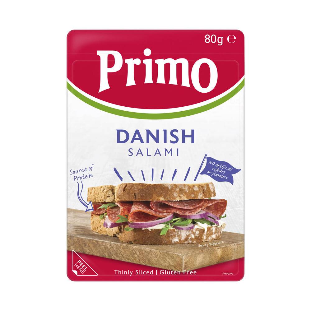 Primo Gluten Free Thinly Sliced Danish Mild Salami 80g