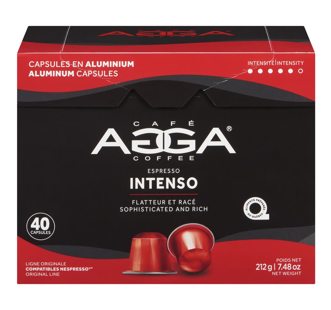 Café agga capsules de café nespresso intenso - nespresso intenso coffee capsules (40 unités) (212 g)