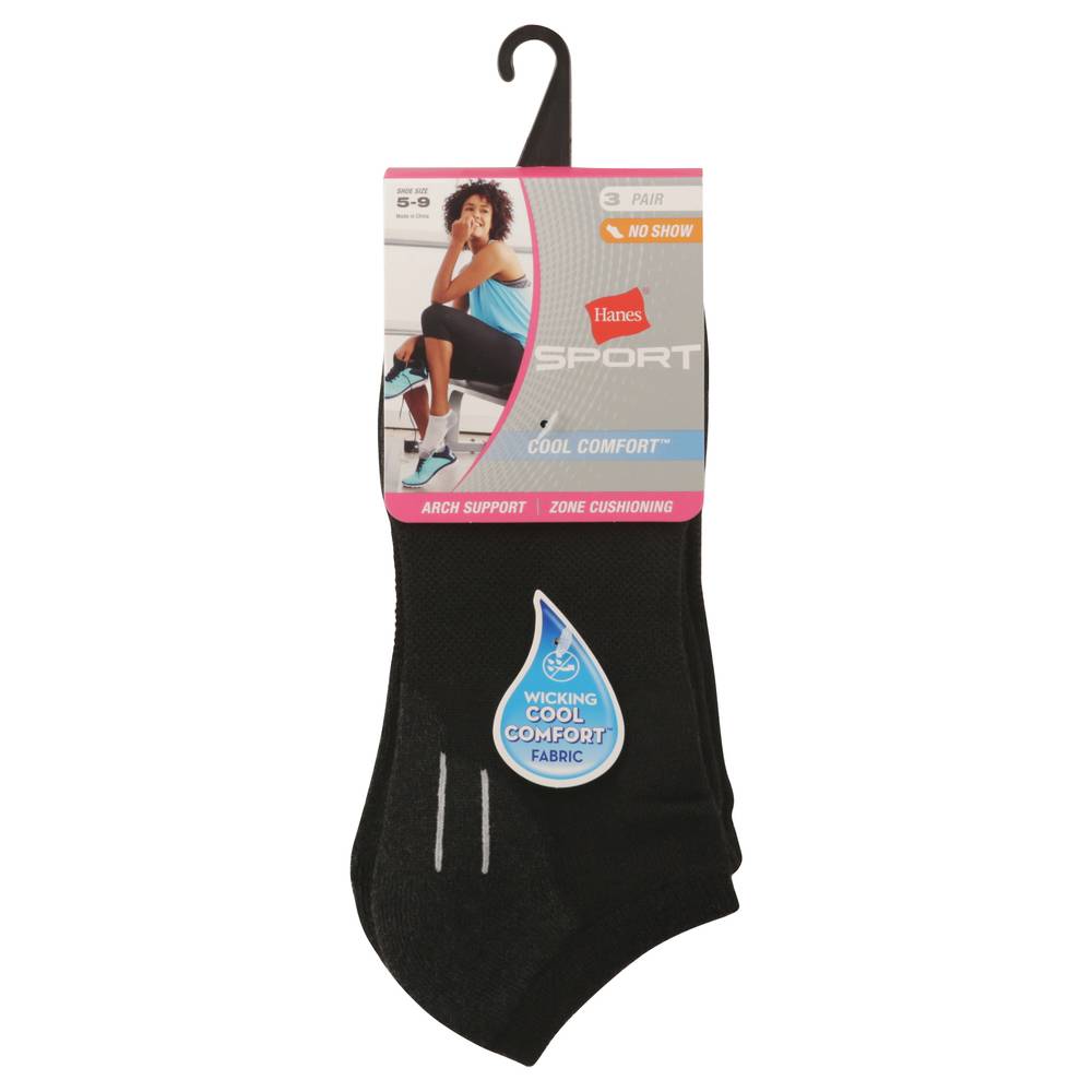 Hanes Sport Cool Comfort Arch Support No Show Socks