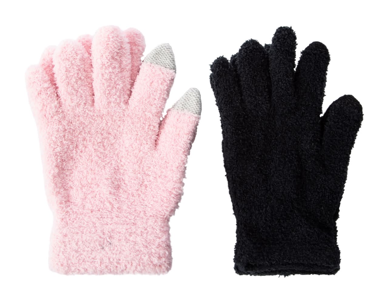 Juniors Cozy Texting Gloves 2-Pack Pink/Black