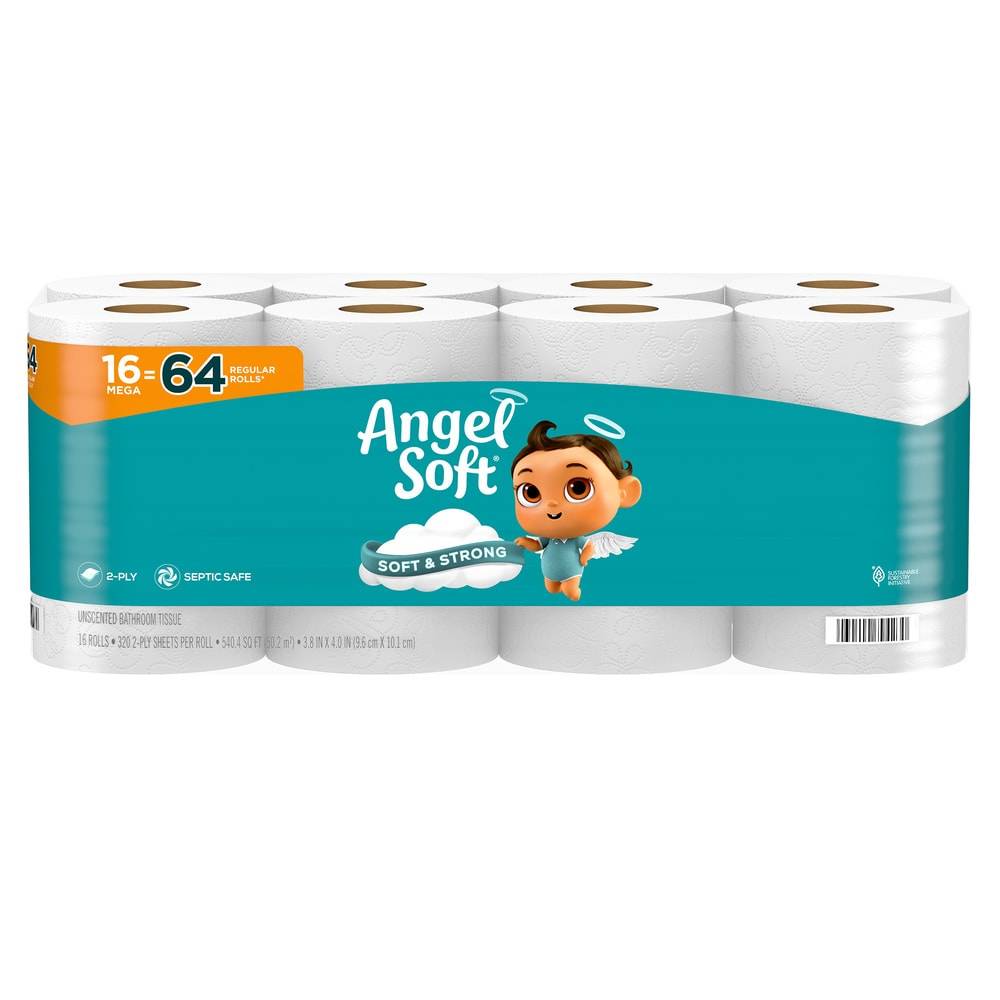 Angel Soft AS Mega 16-Pack 2-ply Toilet Paper | 79506