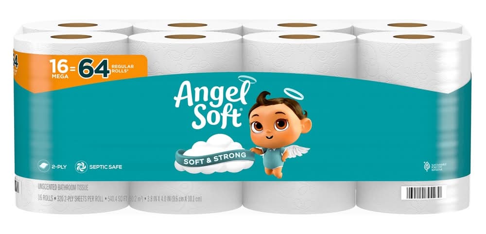 Angel Soft AS Mega 16 -Pack 2-ply Toilet Paper