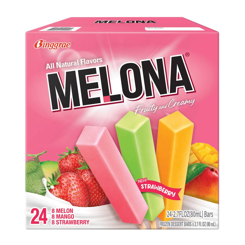 Melona Chocolate Dipped Frozen Dairy Dessert Bars (strawberry)