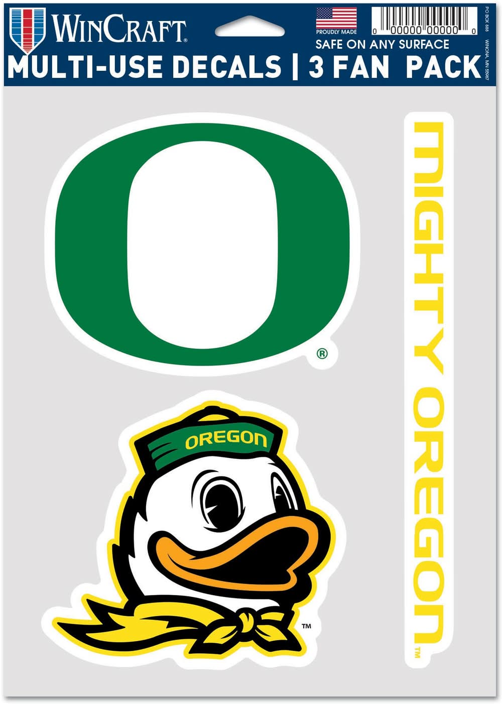 WinCraft Oregon Ducks 3 Pack Fan Decal