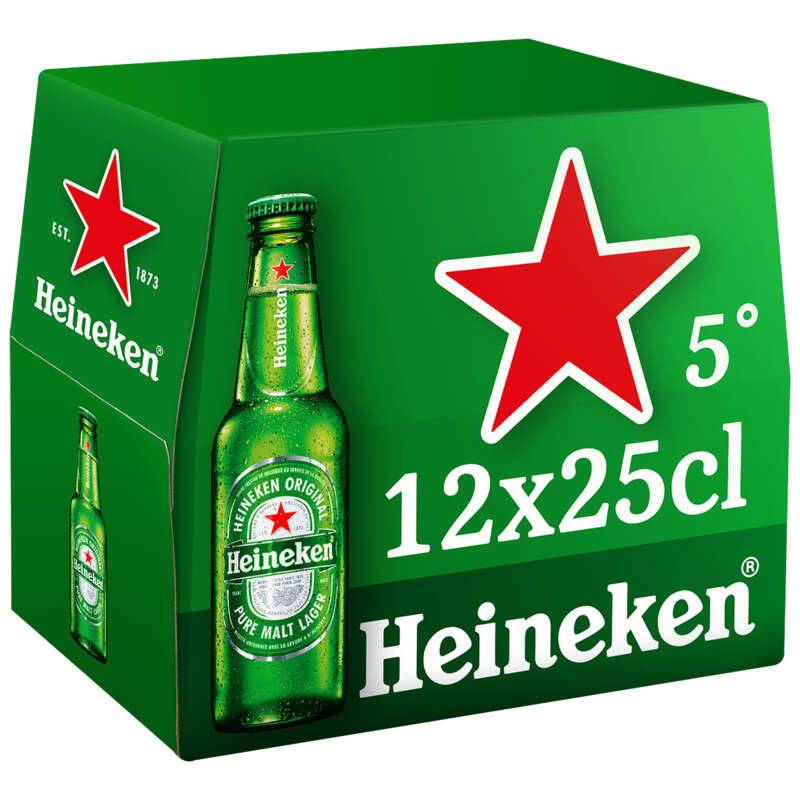 Heineken bière blonde 12 x 25 cl 5°