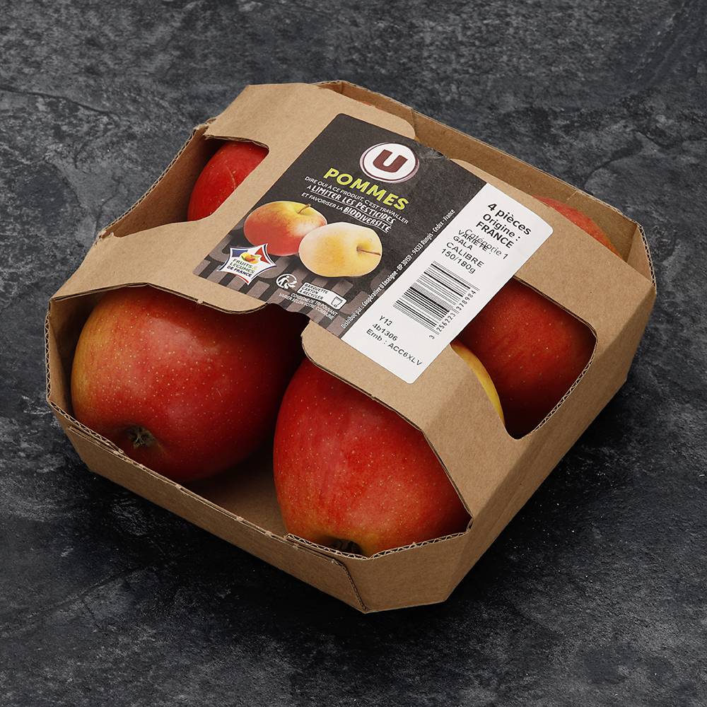 Les Produits U - Pomme gala catégorie 1 France (4 pièces)