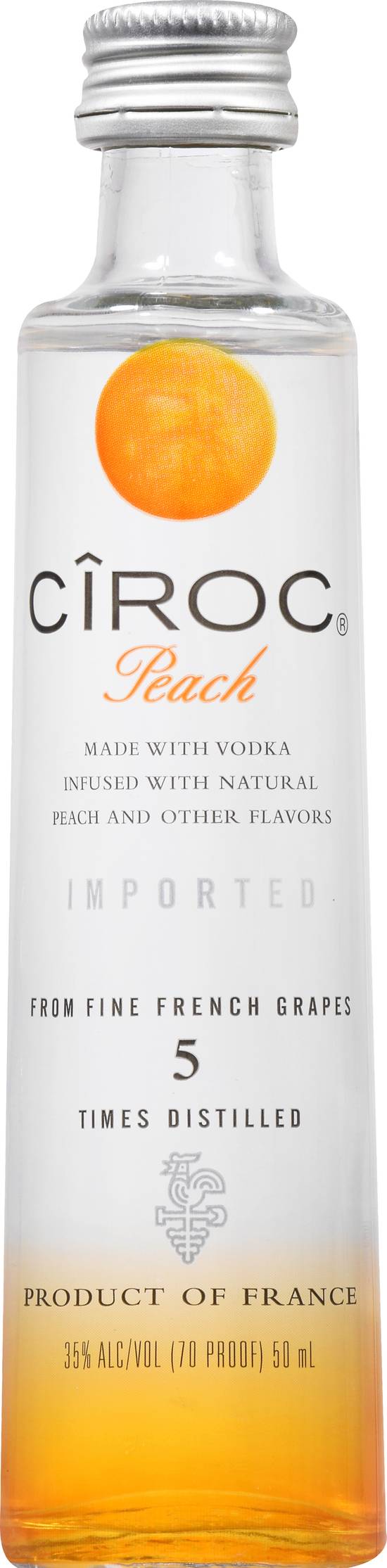 Ciroc Peach Vodka Liquor 70 Proof (50 ml)
