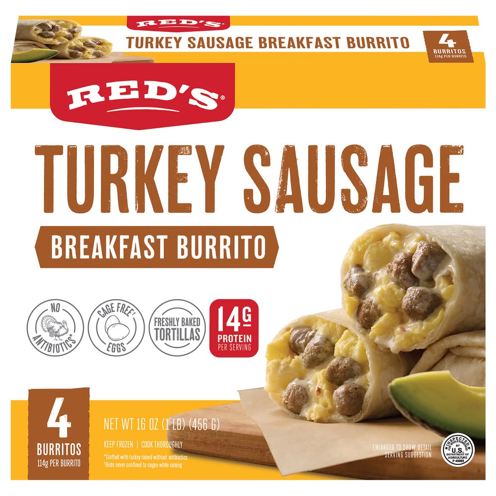 Red's Turkey Sausage Breakfast Burrito (16 oz, 4 ct)