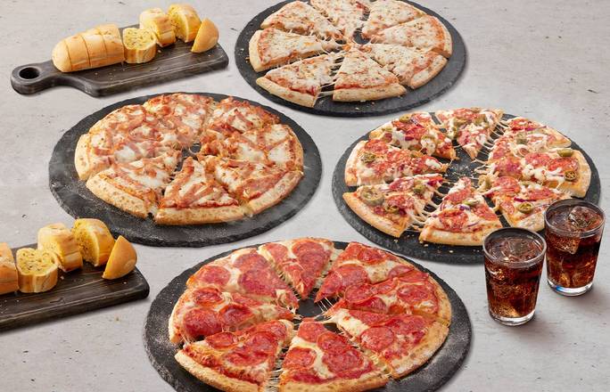 Party Bundle (4 Large Pizzas + 3 Sides)