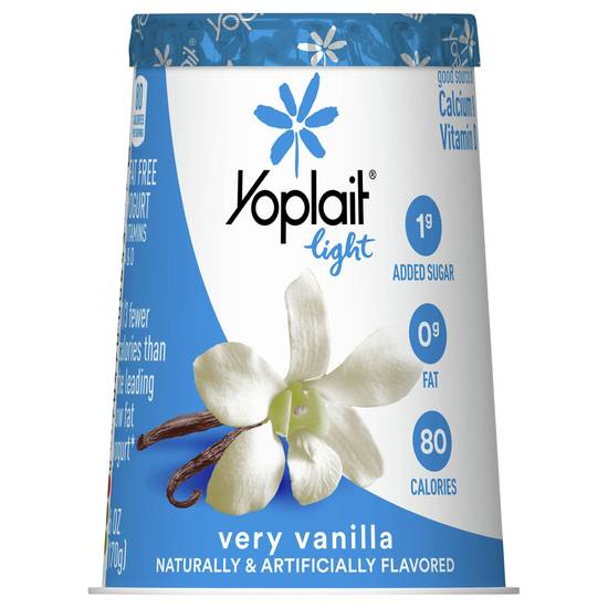 Yoplait Fat Free Light Very Vanilla Flavor Yogurt