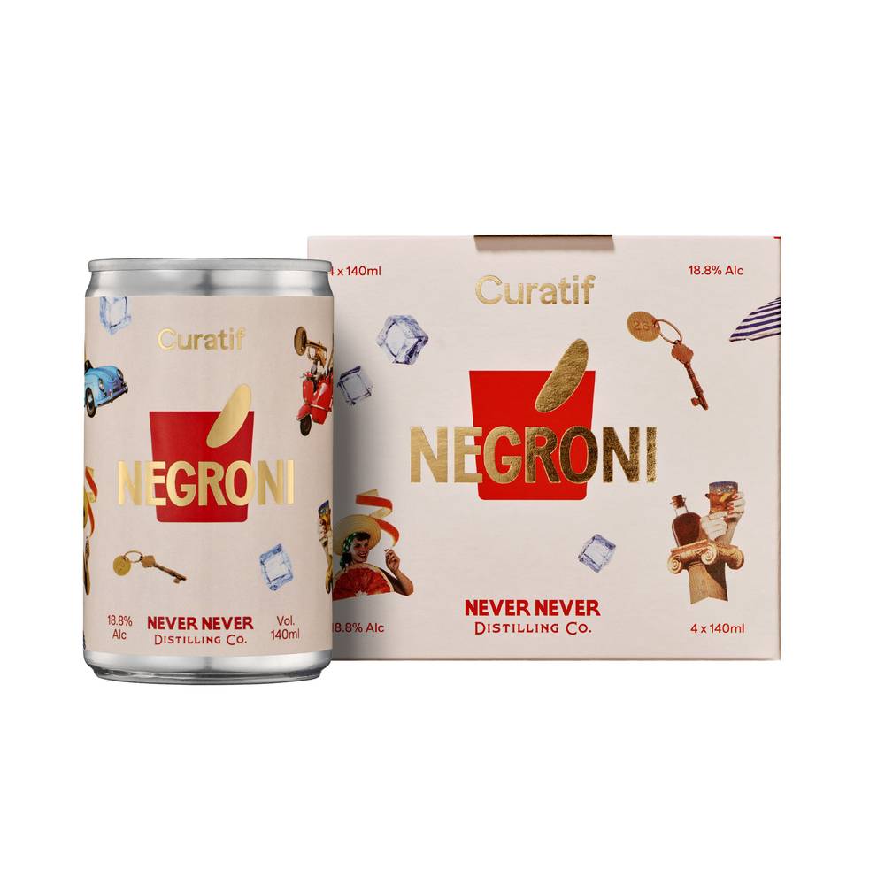 Curatif Never Never Distilling Negroni 140mL X 4 pack