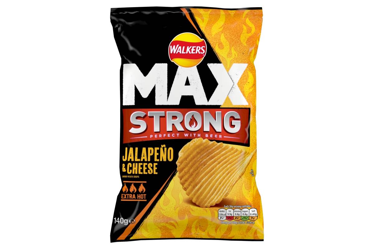Walker's Max Strong Jalapeño & Cheese Sharing Crisps