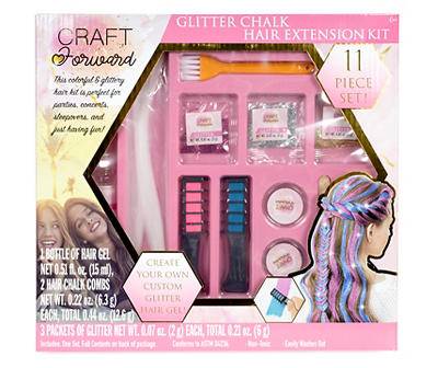 Glitter Chalk Hair Extension Kit