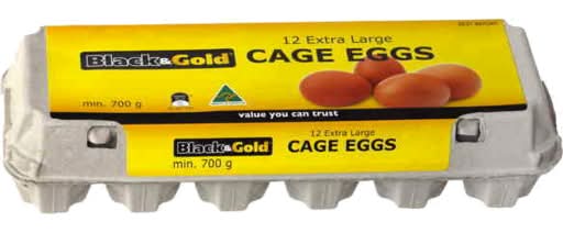Black & Gold Extra Large Cage Eggs (700g, 12 pack)