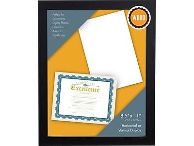 V-Light Wood Picture Frame, 8.5'' x 11'', Black