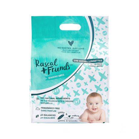 Rascal + Friends Sensitive Baby Wipes (216 wipes), Delivery Near You