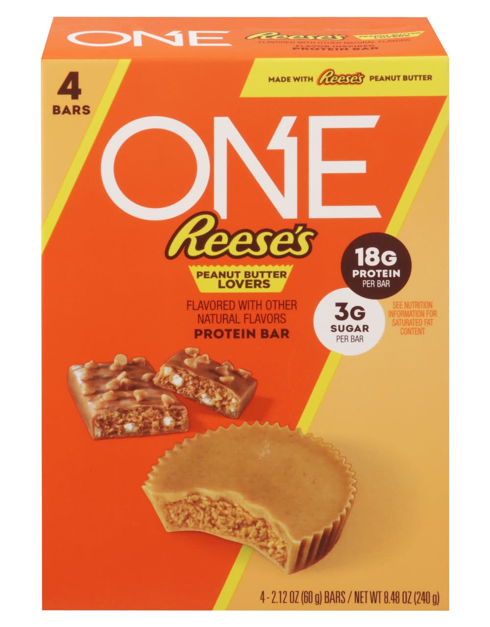 One Reese's Protein Bar, Peanut Butter (4 x 2.12 oz)