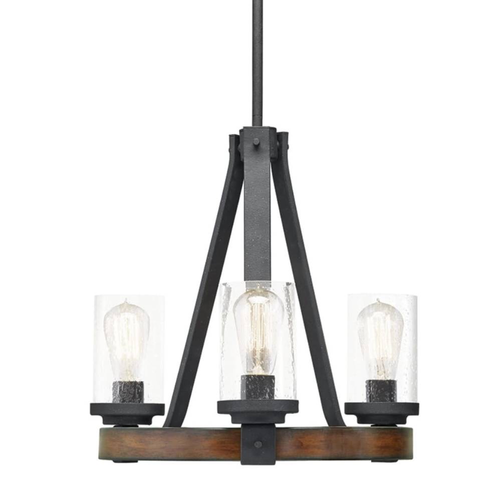 Kichler Barrington 3-Light Distressed Black Rustic Chandelier | 34687A