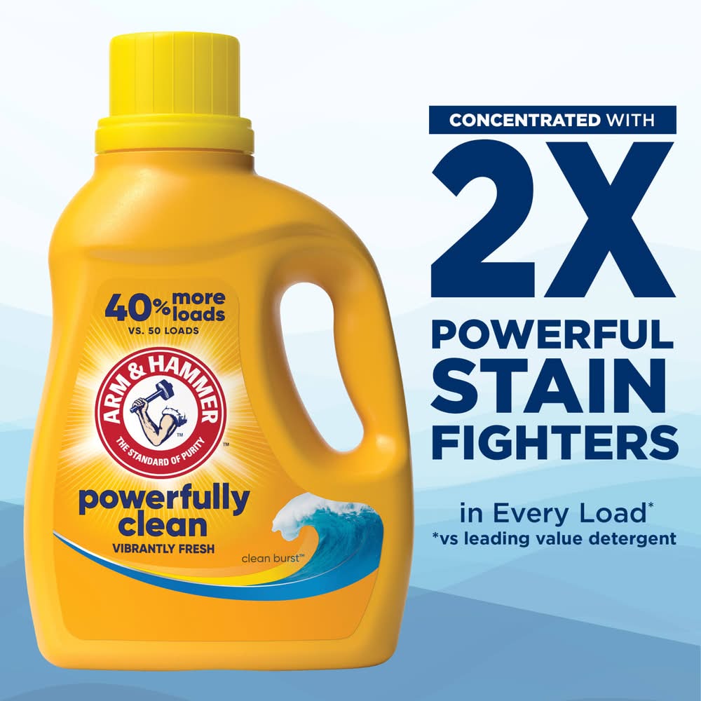 Arm & Hammer Liquid Laundry Detergent, Clean Burst (50 fl oz)