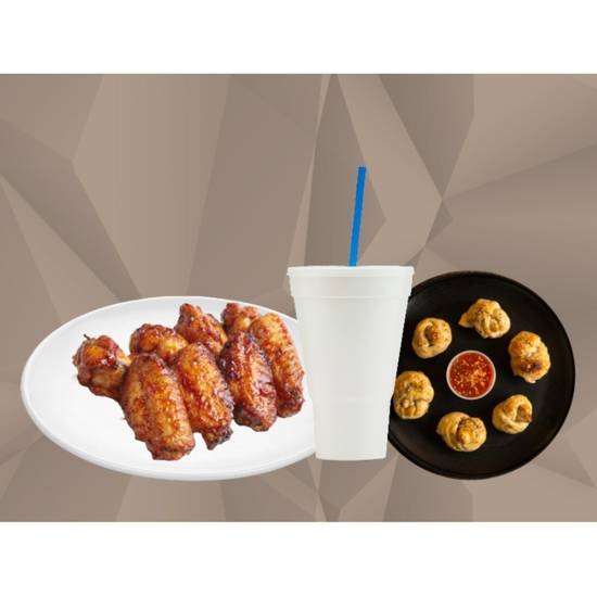 Jumbo Wings (6pcs) & Garlic Knots (6pcs) Combo
