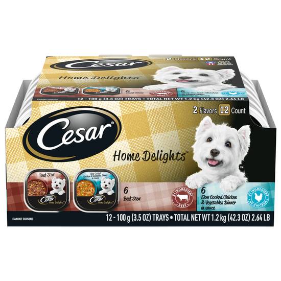Cesar Chicken With Vegetables & Beef Stew Dog Food (12 ct)