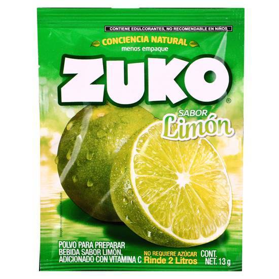 Zuko polvo para preparar agua sabor limón (sobre 13 g)