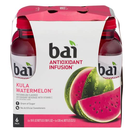 Bai Antioxidant Infusion Kula Watermelon Beverage (6 ct, 18 fl oz)