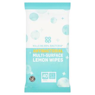 Co Op 40 Multi-Surface Wipes Lemon