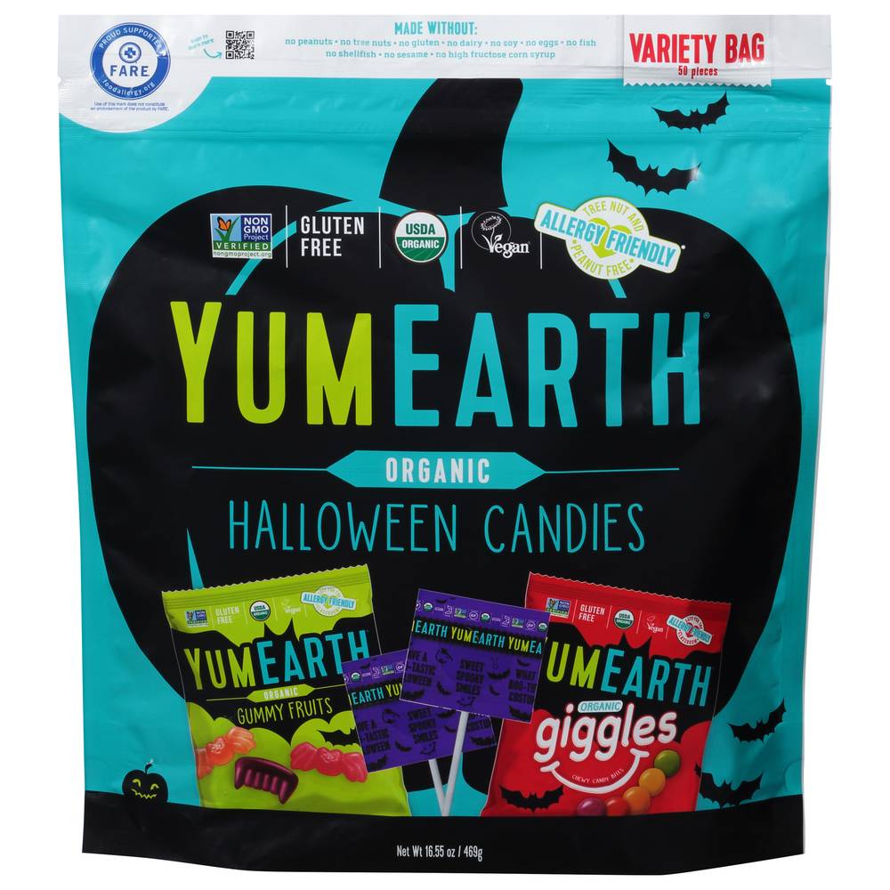 YumEarth Halloween Organic Candies Variety Bag (16.55 oz, 50 ct)