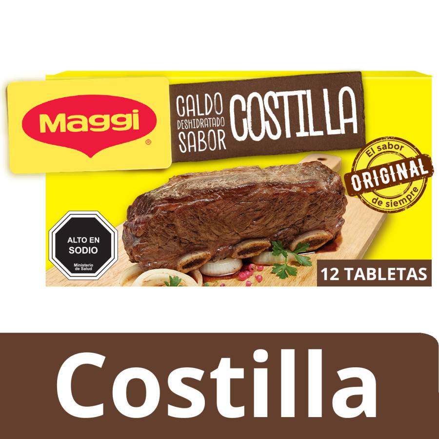 Maggi · Caldo deshidratado - Costilla (12 un)