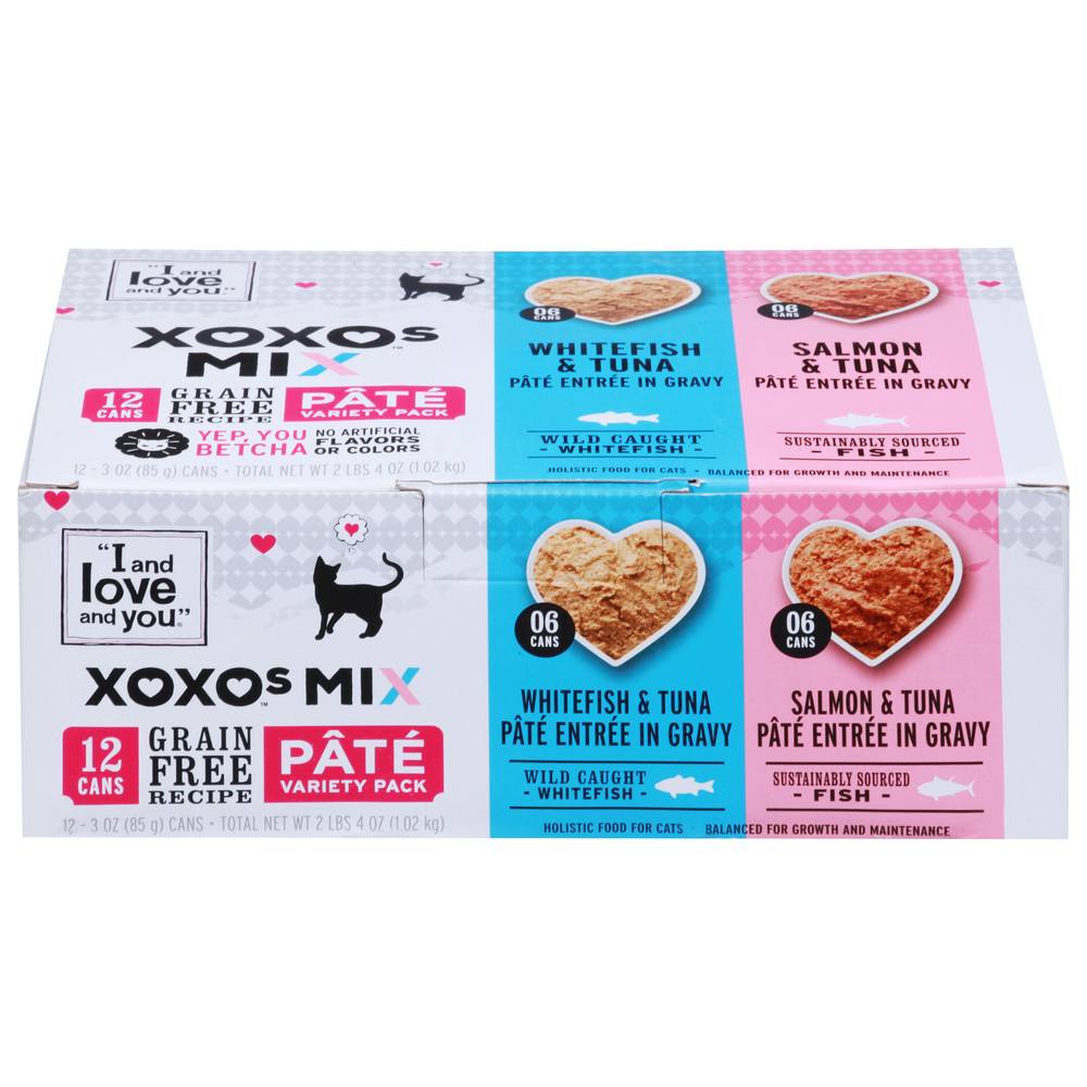 I and love and you Xoxos Mix Grain Free Pate Cat Food Variety pack