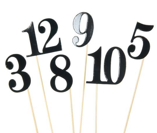 1-12 Black Table Numbers By Celebrate It