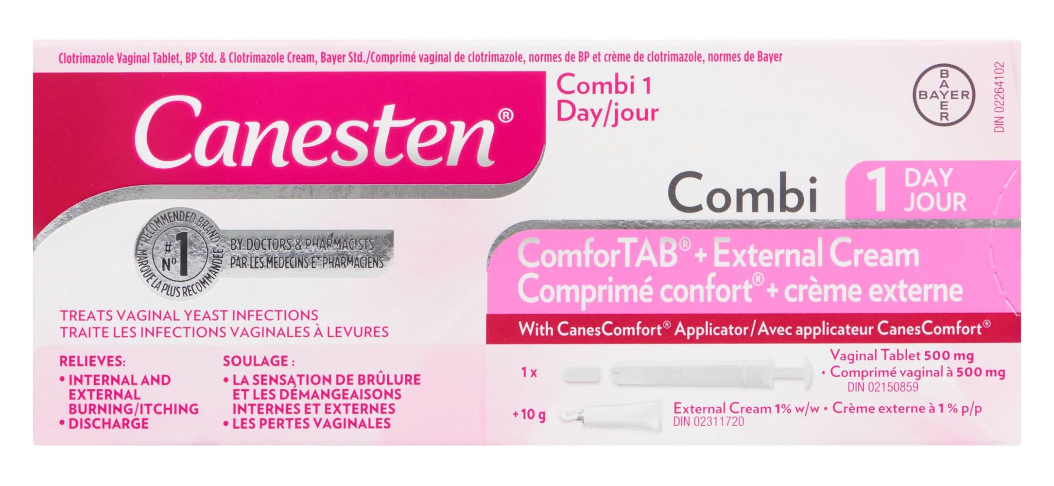 Canesten Combi 1-day Comfortab and External Cream For Yeast Infection