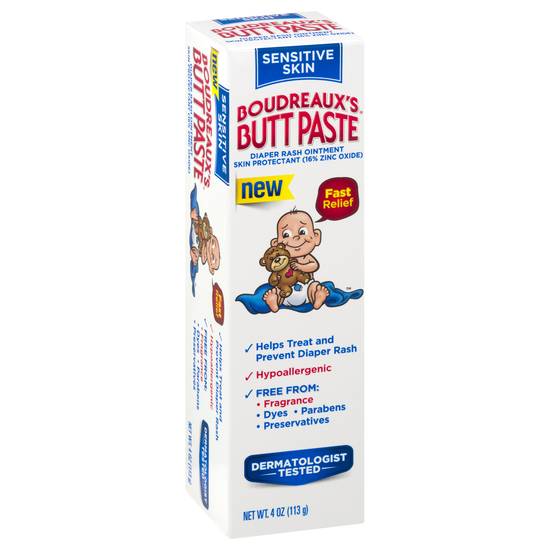 Boudreaux's Butt Paste Sensitive Skin Diaper Rash Ointment (4 oz)