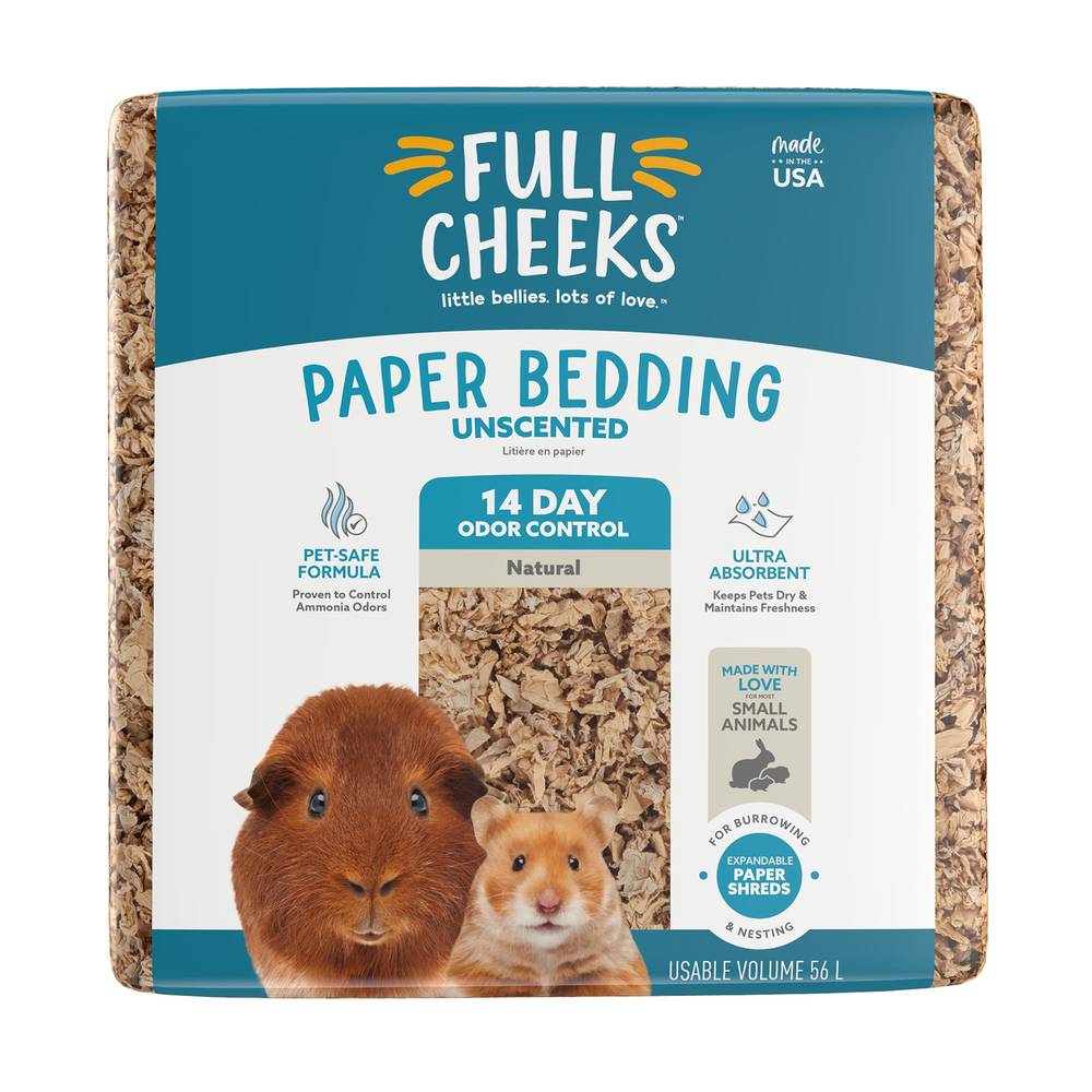 Full Cheeks Odor Control Small Pet Paper Bedding, 56 L, Natural