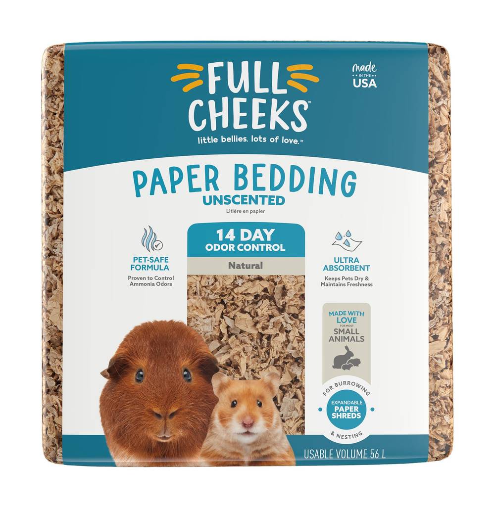 Full Cheeks Odor Control Small Pet Paper Bedding, 56 L, Natural