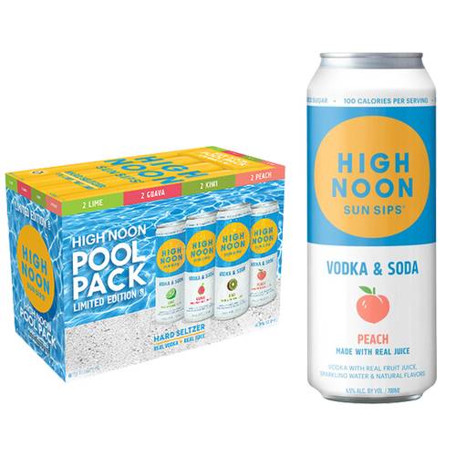 High Noon Limited Edition Vodka & Soda Hard Seltzer (8 pack, 12 fl oz) (lime-guava-kiwi-peach)