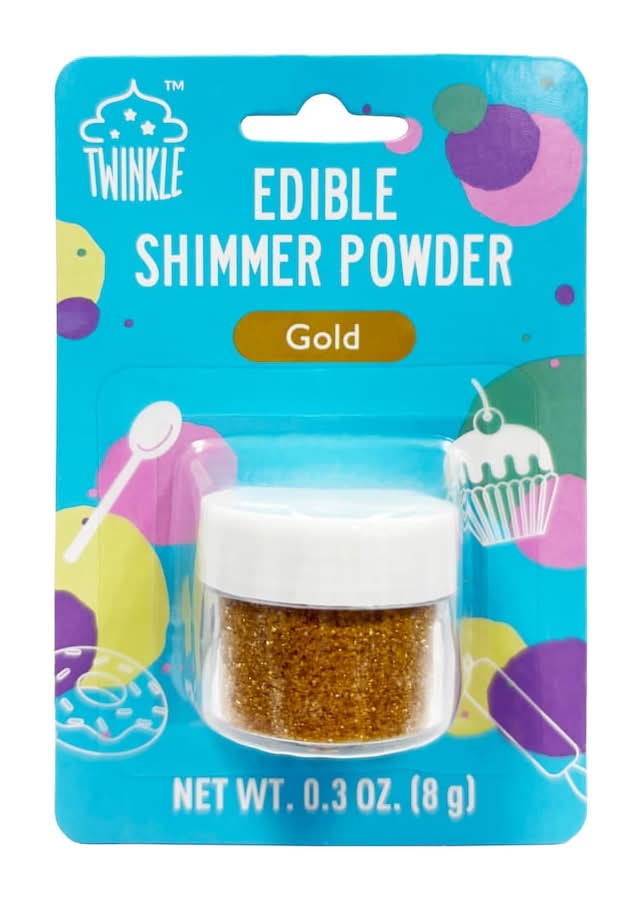 Twinkle Baker Décor Edible Shimmer Powder, Gold (0.3 oz)