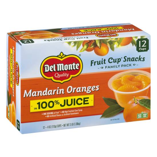 Del Monte Mandarin Oranges Fruit Cup Snacks