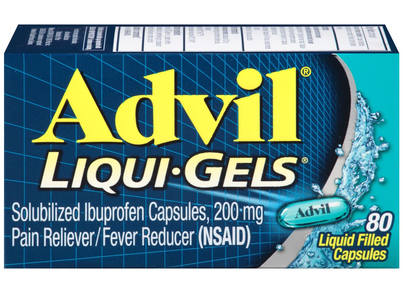 Advil Solubilized Ibuprofen 200 mg Pain and Fever Reducer Liqui-Gels (0.3 lbs, 80 ct)